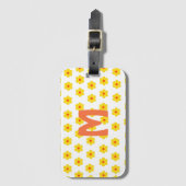 Moderne madeliefjes geel oranje botanisch patroon  bagagelabel (Voorkant (verticaal))