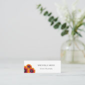 Moderne madeliefjes grillige botanische boho mini visitekaartje (Staand voorkant)