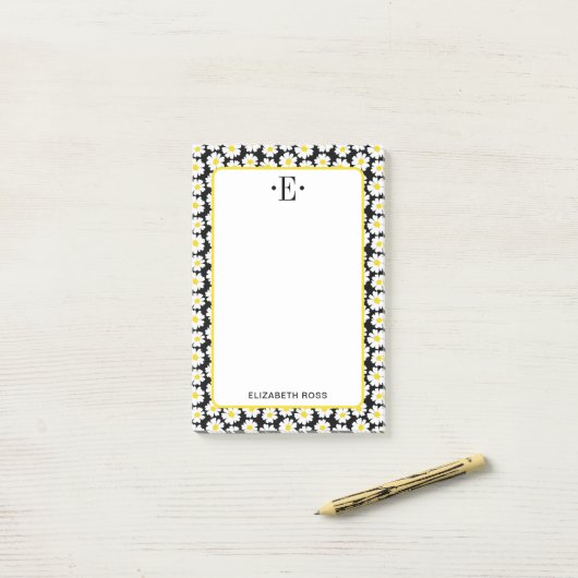 Moderne Madeliefjes Post-it® Notes (Op bureau)