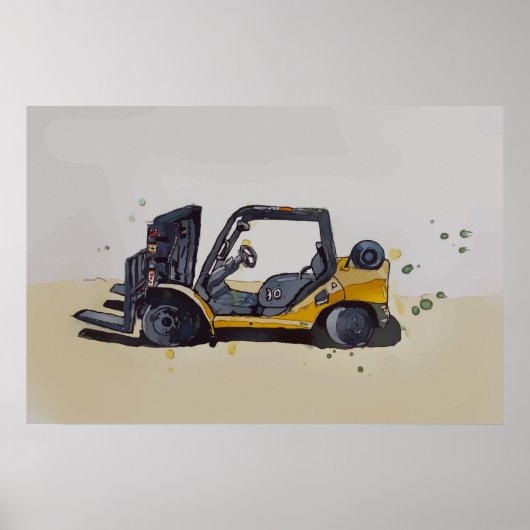 Moderne magazijnheftruck poster (Voorkant)