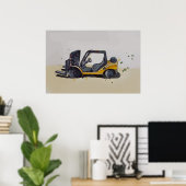 Moderne magazijnheftruck poster (Thuiskantoor)