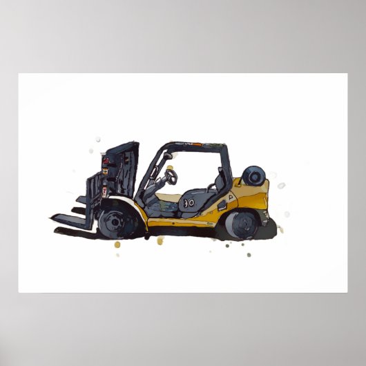 Moderne magazijnheftruck poster (Voorkant)
