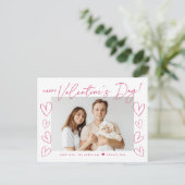 Moderne Magenta de Foto van de Valentijnsdag van h Feestdagenkaart (Staand voorkant)