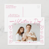 Moderne Magenta de Foto van de Valentijnsdag van h Feestdagenkaart (Voorkant / Achterkant)
