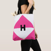 Moderne magenta en wit tote bag (Dichtbij)