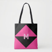 Moderne magenta en zwart tote bag (Voorkant)