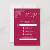 Moderne Magenta Floral Islamic QR Code RSVP Card Kaart (Voorkant)