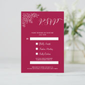 Moderne Magenta Floral Islamic QR Code RSVP Card Kaart (Staand voorkant)