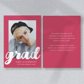 Moderne Magenta Foto Script Afstuderen Aankondiging