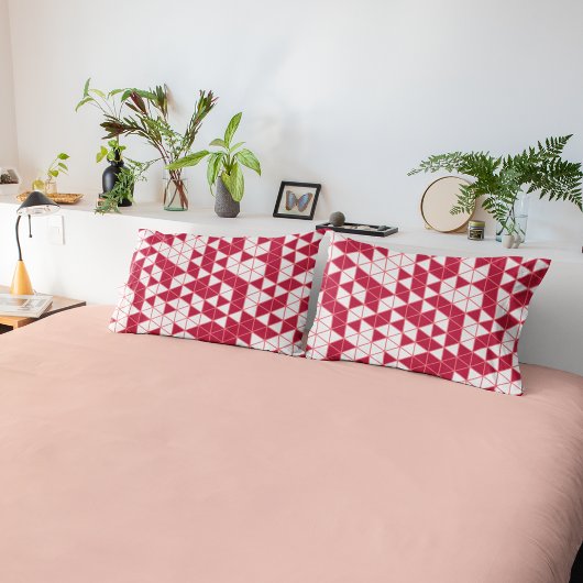 Moderne Magenta Geometrisch Patroon Kussensloop