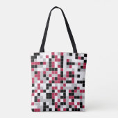 Moderne Magenta Geometrisch Tote Bag (Achterkant)