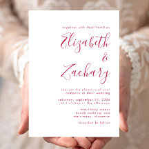 Moderne magenta kalligrafie bruiloft