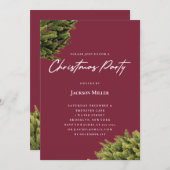 Moderne magenta kerstfeest kaart (Voorkant / Achterkant)