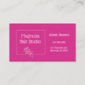 Moderne Magenta Magnolia Logo Gratis service Kortingskaartje (Voorkant)