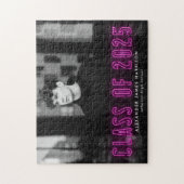 Moderne Magenta Neon Klasse van 2025 Afstuderen Fo Legpuzzel (Verticaal)