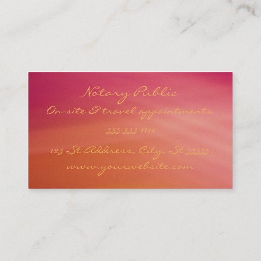 Moderne magenta Oranje Abstract goudmonogram Visitekaartje (Achterkant)