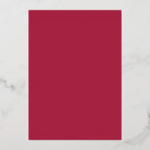 Moderne Magenta Rood Gouden Huwelijks Folie Uitnod Uitnodiging (Achterkant)