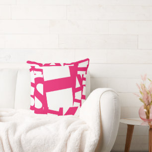 Moderne Magenta Roze Abstract Geometrisch Graffiti Kussen