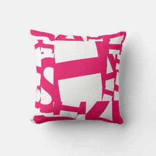 Moderne Magenta Roze Abstract Geometrisch Graffiti Kussen