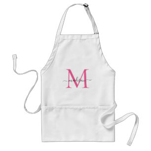 Moderne magenta roze handschrift kapper standaard schort