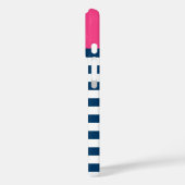 Moderne magenta roze marinestripes - aangepast mon Case-Mate iPhone case (Achterkant / Links)