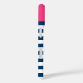 Moderne magenta roze marinestripes - aangepast mon Case-Mate iPhone case (Achterkant / Rechts)