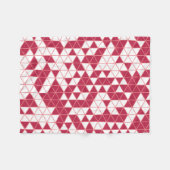 Moderne magenta roze witte geometrische driehoeken fleece deken (Voorkant (Horizontaal))