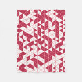 Moderne magenta roze witte geometrische driehoeken fleece deken (Voorkant)