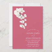 Moderne magenta roze witte orchideeën bloemen brui kaart (Voorkant)