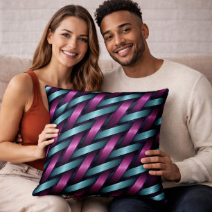 Moderne Magenta Teal Geometrische Worpkussen Kussen