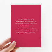 Moderne Magenta Typografie Foto Afstuderen Aankondiging