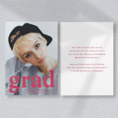 Moderne Magenta Typografie Foto Afstuderen Aankondiging