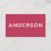 Moderne Magenta Typografie Professional Visitekaartje (Voorkant)