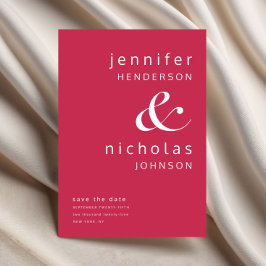 Moderne magenta typografie save the date
