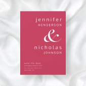 Moderne magenta typografie save the date
