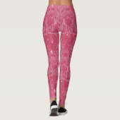 Moderne magenta Valentijn met kant-en-klaar zicht Leggings (Achterkant)