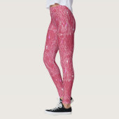 Moderne magenta Valentijn met kant-en-klaar zicht Leggings (Links)