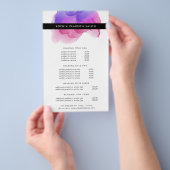 Moderne Magenta Watercolor Prijzen & Diensten Flyer (Hand)