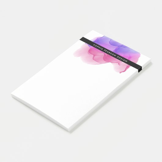 Moderne magenta Waterverf op maat Post-it® Notes (Schuin)