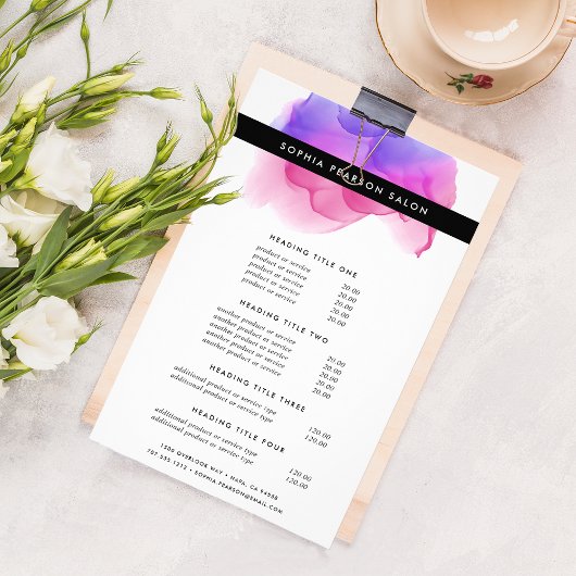 Moderne Magenta Waterverf Prijzen & de Diensten Flyer