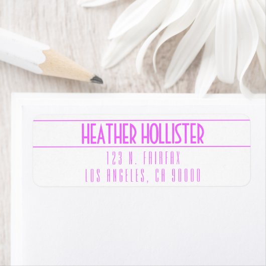 Moderne magenta & wit etiket (Insitu)