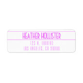 Moderne magenta & wit etiket (Voorkant)