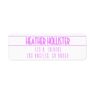 Moderne magenta & wit etiket