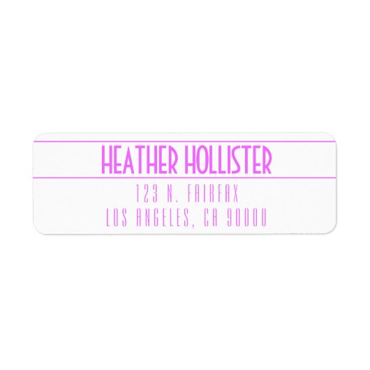 Moderne magenta & wit etiket (Voorkant)