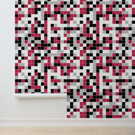 Moderne Magenta Zwart Grijs Geometrisch Behang