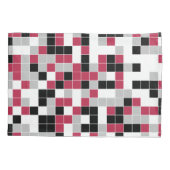 Moderne Magenta Zwart Grijs Geometrisch Kussensloop (Achterkant-Links)