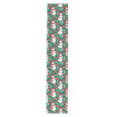 Moderne magentaroze preppy kersttafel runner medium tafelloper (Voorkant)