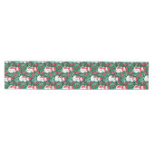 Moderne magentaroze preppy kersttafel runner medium tafelloper (Horizontaal)
