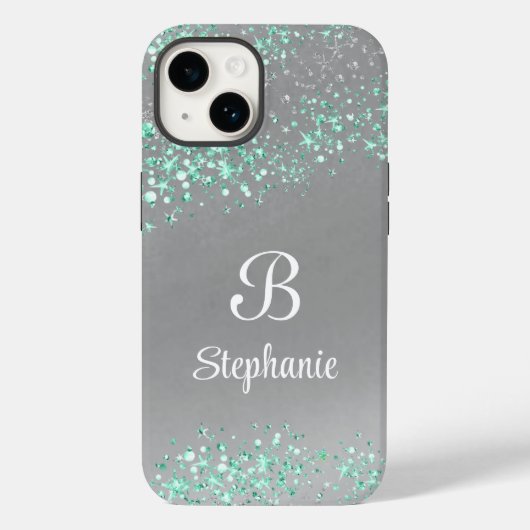 Moderne Magische Glitter sterren Zilver Case-Mate iPhone Case (Achterkant)