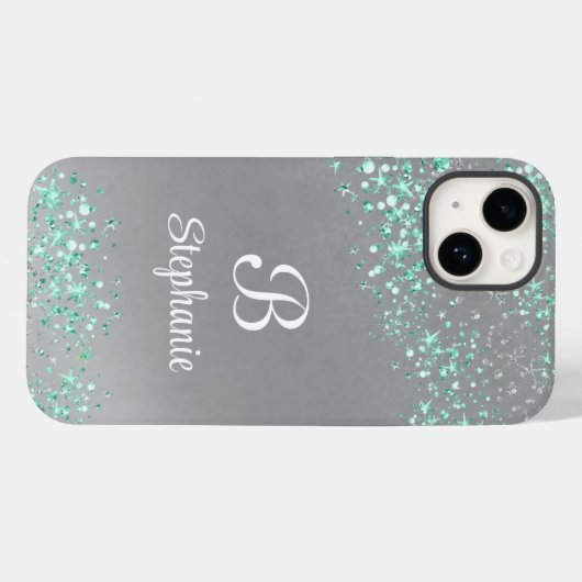 Moderne Magische Glitter sterren Zilver Case-Mate iPhone Case (Achterkant (horizontaal))